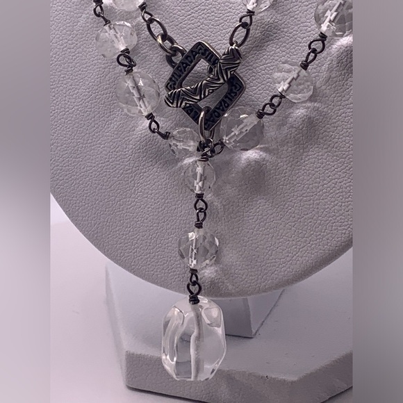 Silpada Vintage Sterling & Quartz Lariat Front Toggle Closure Necklace - Picture 3 of 16